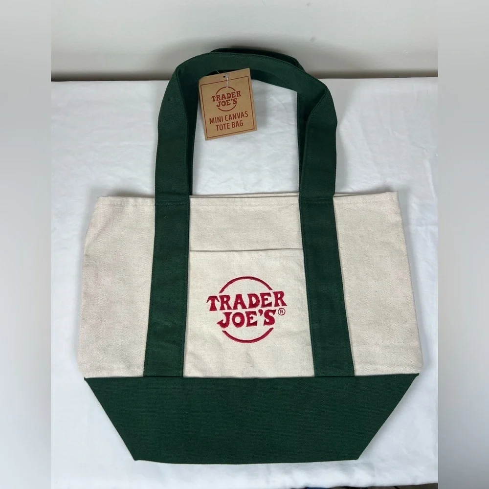 Trader Joe’s Winter 2025 Mini Canvas Tote Bags Set Of All Four Colors